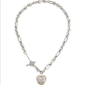 Vintage David Yurman  Cable Heart Figaro Necklace